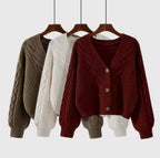 Cable-Knit Cropped Cardigan