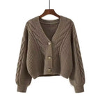 Cable-Knit Cropped Cardigan