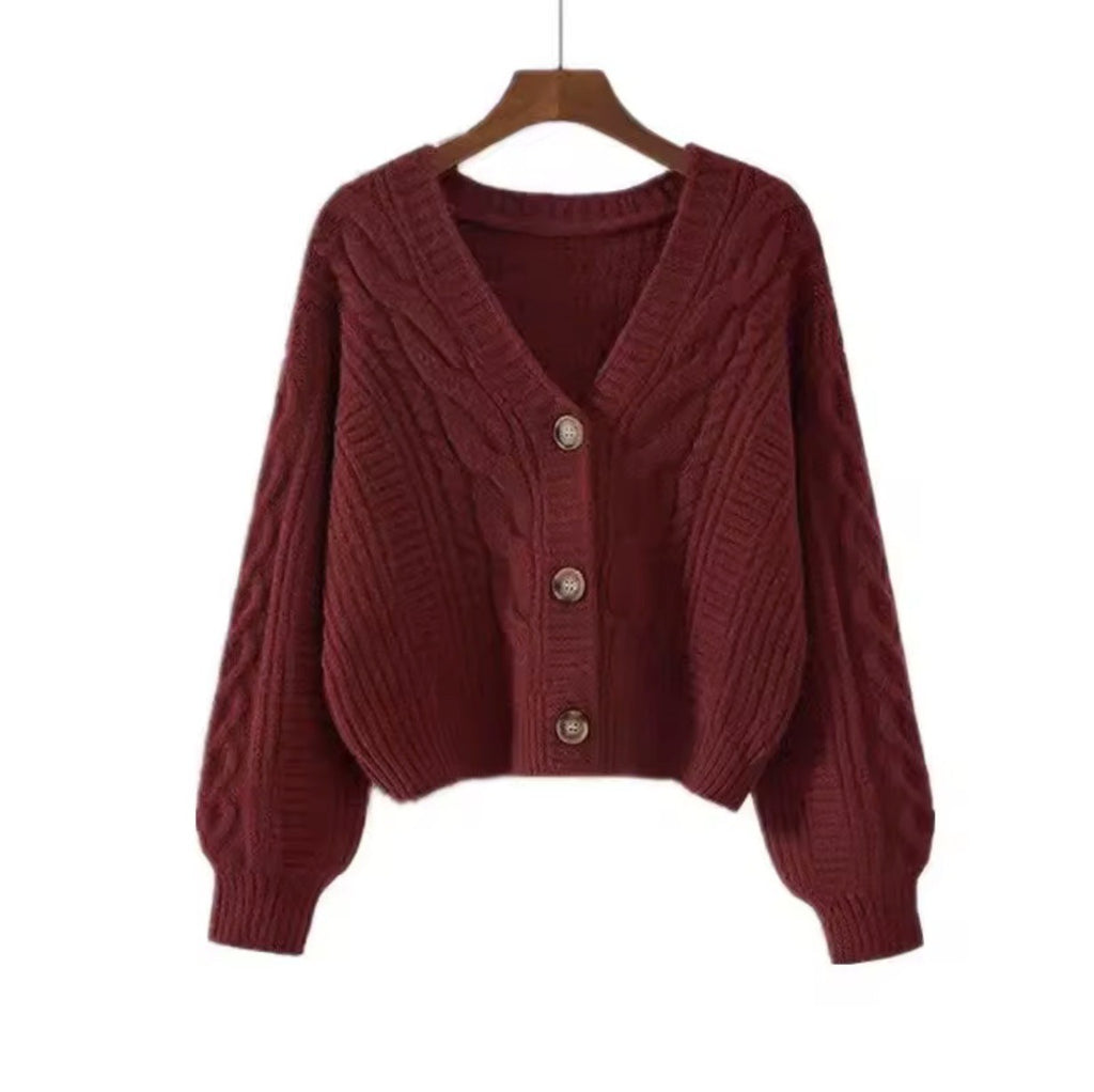 Cable-Knit Cropped Cardigan
