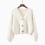Cable-Knit Cropped Cardigan