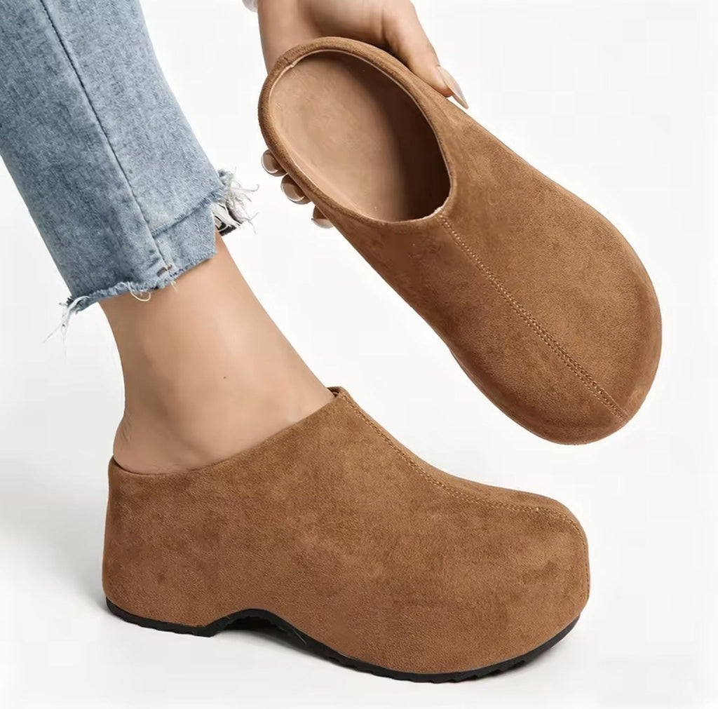 Women's Suede Platform Clogs