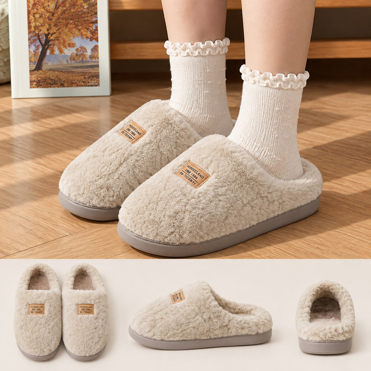 Fluffy Platform House Slippers