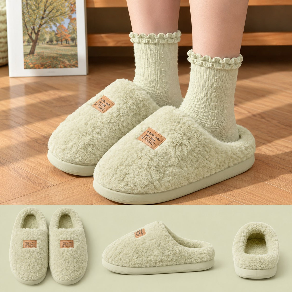 Fluffy Platform House Slippers