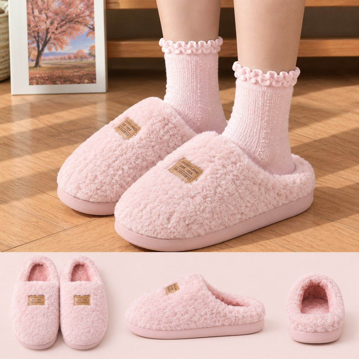 Fluffy Platform House Slippers