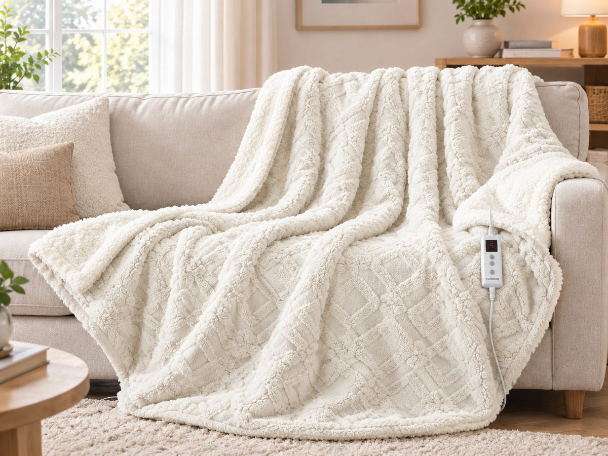 Heated Sherpa Throw Blanket