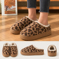 Leopard Plush Platform Slippers