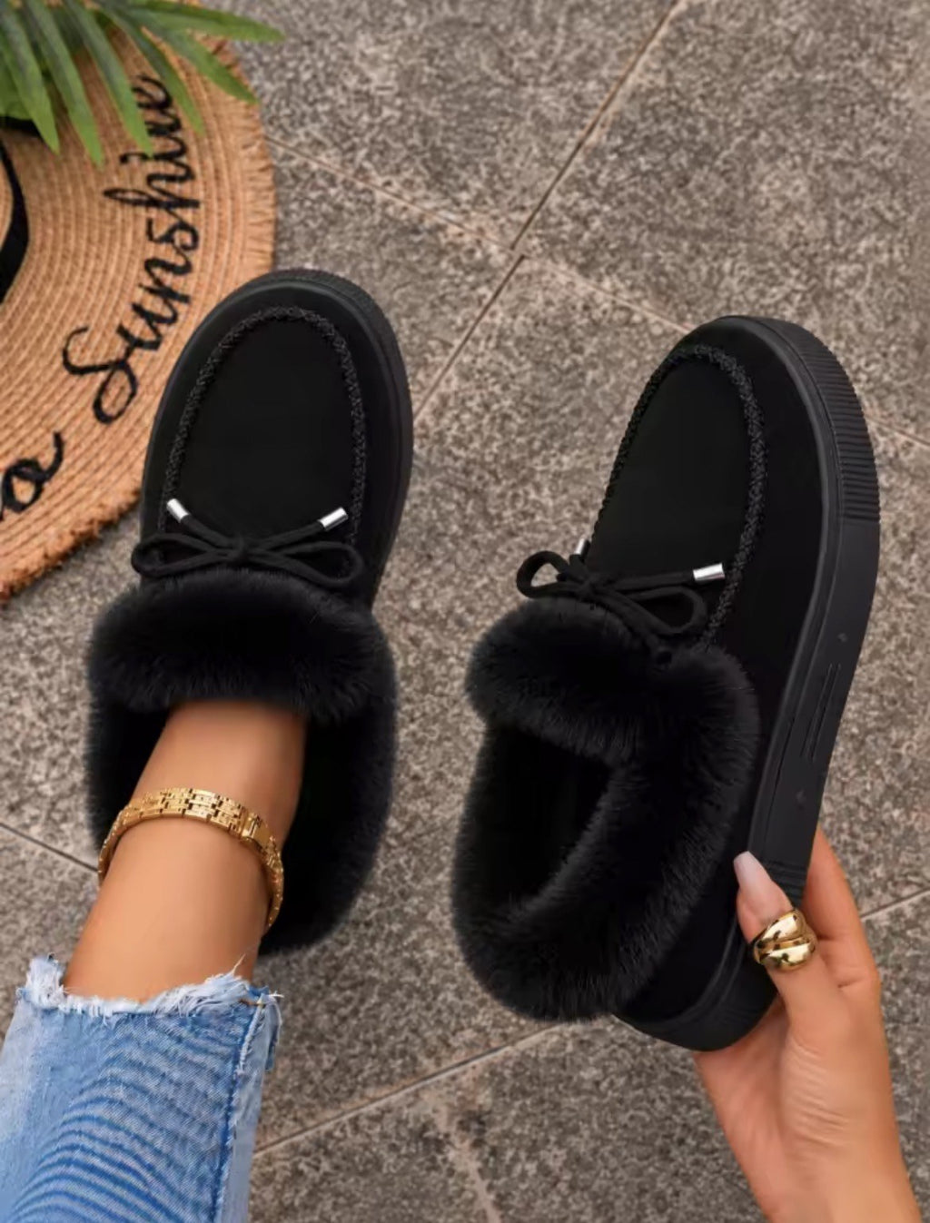 Bow Moccasin Slippers