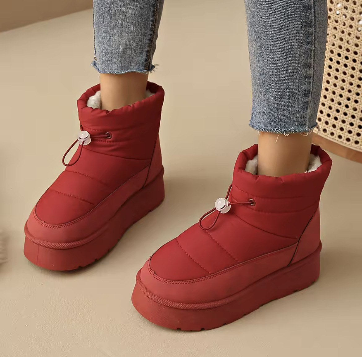 Quilted Puffer Platform Snow Boots