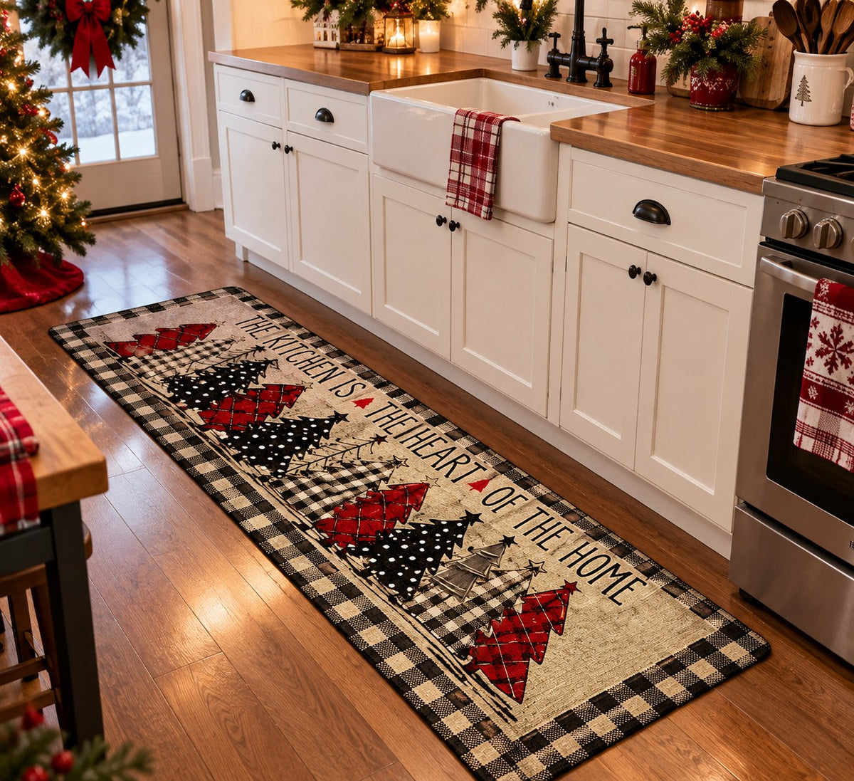 Plaid Christmas Tree Mat